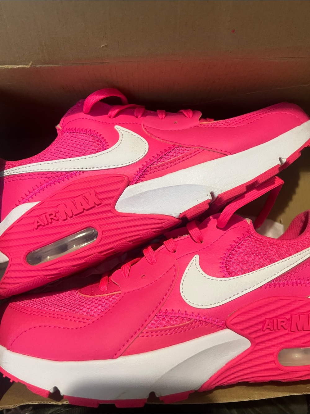 Nike Bright Pink and White Air Max Sneakers - Picture 5 of 7